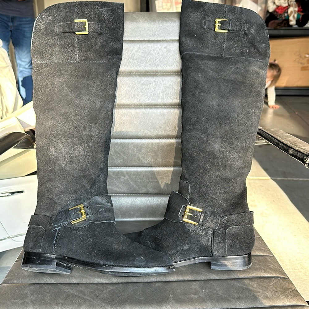 Ralph Lauren black suede boots